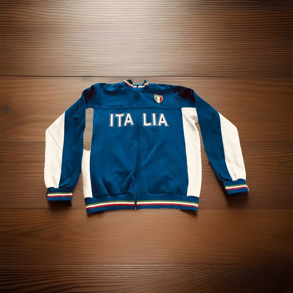 Italia Men’s Sweatshirt I.T.S Brand Made In Italy Sz Large Zip Up